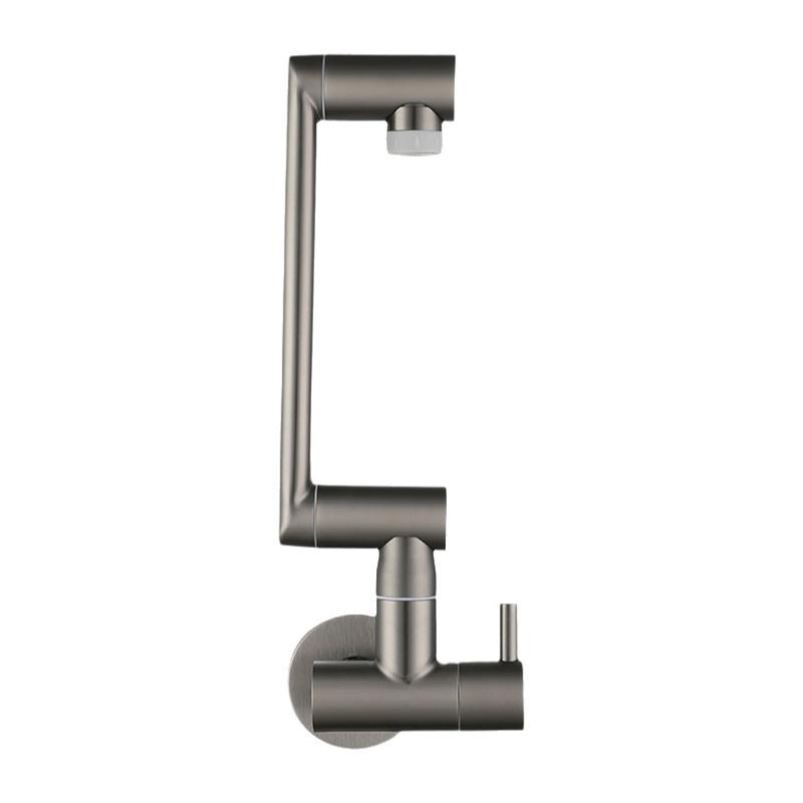 Wall Mounted Sink Faucet Rotatable Foldable Tap Utility Laundry Kitchen Gunmetal Gray Corner 2-Mode-image-11