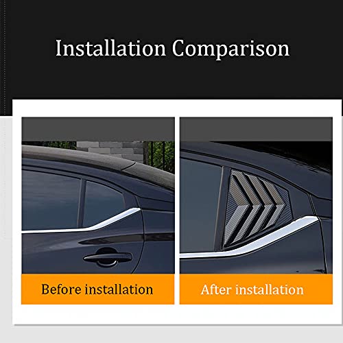 Boltry Abs Carbon Fiber Print Rear Side Window Louvers Air Vent Scoop Shades Cover Blinds Trim For Nissan Sentra 2020 2021（Carbon Fiber） #TOP1