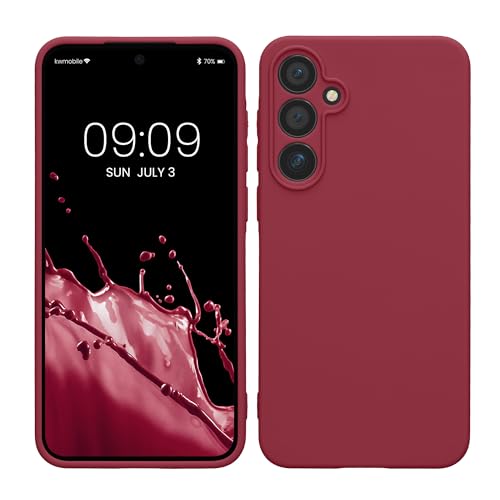 kwmobile Handyhülle für Samsung Galaxy A55 5G Hülle - weiches Handy Silikon Case - Schutzhülle Cover - Bordeaux Violett