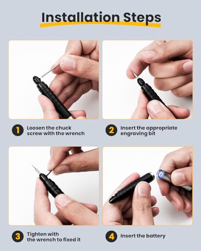 Image of Tarlido Engraving Pen, USB Rechargeable Cordless Rotary Tools, Professional Mini Carving Machines Portable DIY Engraver Machine for Metal to Wooden, Glass, Jewelry-Black