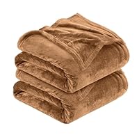 MOONLIGHT20015 Silk Touch Warm 2 Pack Fleece Blankets - 400 GSM Throws for Sofa Fluffy Blanket Bed Throw for Bedroom, Couch, Travel, Kids, Bedroom Accessories Camel, Full/Queen (200 X 240CM)