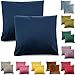 CALIYO Kissenbezug Samt Uni Kissenhülle Kissenbezüge für Zierkissen Dekokissen Sofakissen Couchkissen viele Farben（50x50 cm Navy）