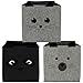 Koopman Aufbewahrungskorb Filz 32x32x32cm Aufbewahrungsbox 3er Set Kinder Faltbox Tier Motive Box Ordnungsbox Faltboxenset Aufbewahrung Boxen, Grau/Schwarz