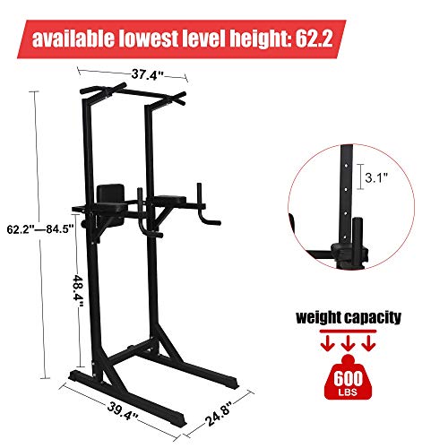 Try & Do Power Tower Multi-Function Strength Training Dip Station Pull Up Bar Adjustable Home Gym Workout Equipment,600Lbs #TOP2