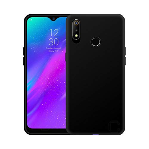 Image of Case Creation Compatible with Realme 3 2019 Back case, Realme 3 Slim Flexible Smart Look case with 360 Camera All Angle Protection (Pure Black)
