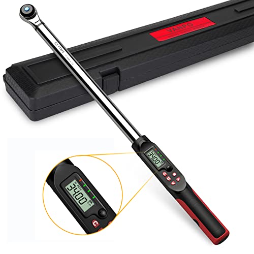 VANPO 1/2-Inch Drive Digital Torque Wrench(12.5-250.8 ft-lbs./17-340Nm), Electronic Torque Wrench with Buzzer & LED Indicator, Accurate to Â±2% ,Torque Wrench Set for Bike Moto Car