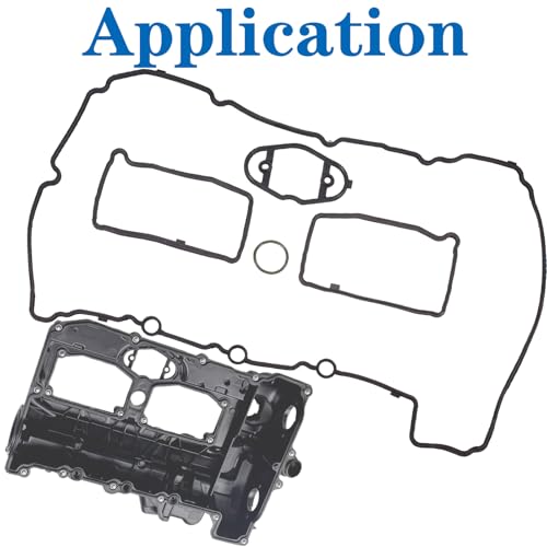 Image of 11127588418 for BMW 228i 320i 328i 528i xDrive X3 X5 X1 Z4 2.0 Cylinder Head Valve Cover Gasket Seal 2012 2013 2014 2015 2016 2017 2018 12 13 14 15 16 17 18 L4 BMW N20B20A 2.0L