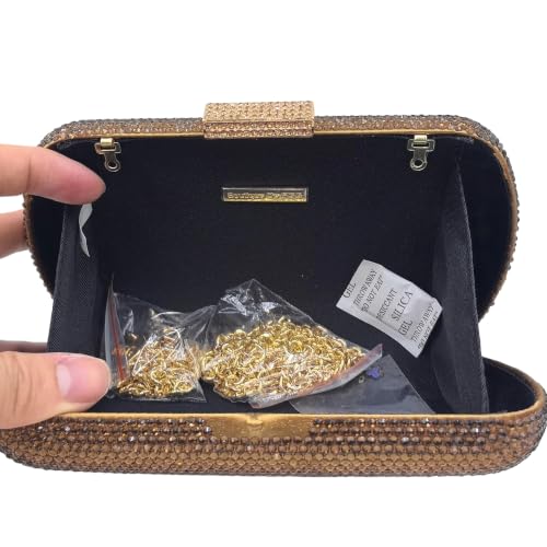 Image of Boutique De FGG Mini Rhinestone Clutch Purse,Evening Bags and Clutches for Women Formal,Crystal Clutch Bag Wedding Handbags