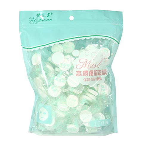 100 Pieces Compressed Facial Mask Grain,BIOTI Compressed Facial Mask Disposable Mask Paper,Natural Cotton Skin Care Wrapped Masks Sheet,DIY Home Facial Skin Care Spa