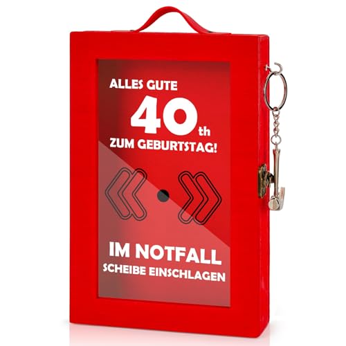 CSYY Notfallbox mit Hammer, Lustige 40 Geburtstag Geldgeschenke Personalisierte Kreative DIY Feuerwehr Geschenke Ideal für Geld Geschenkgutscheine Schmuck Hochzeit Jubiläum