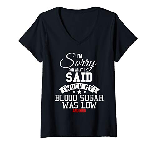 Womens Blood Sugar Low & High - Diabetes Awareness T-Shirt For Men V-Neck T-Shirt