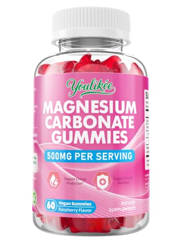 Magnesium Carbonate 500mg Gummies Raspberry Flavor 60 Count