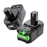 TURPOW 【8.0Ah Replacement for Ryobi 18V Battery】 Compatible with Ryobi 18 Volt ONE+ Plus P107 P108 P102 P103 P104 P105 P109 P122 PBP005 Cordless Tools 2Pack