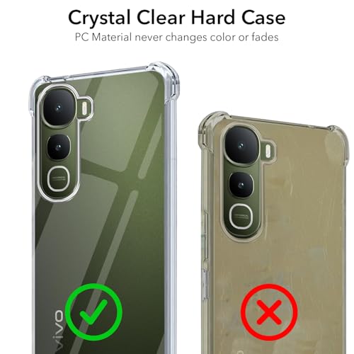 Image of Jkobi Shockproof Crystal-Clear Back Cover for Vivo Y400 (Anti Yellow Case | Drop & Camera Protection | Hard Polycarbonate)