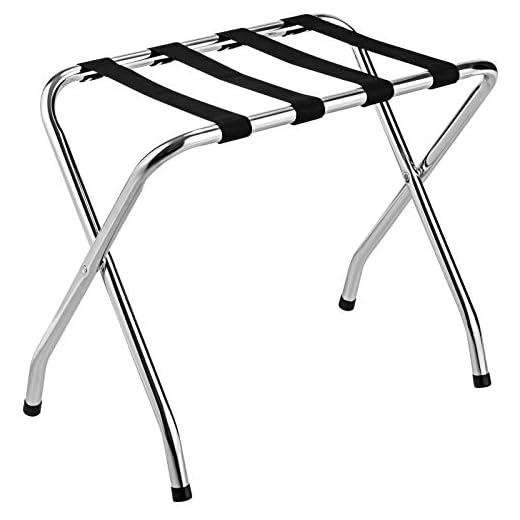 Foldable Chrome Luggage Rack for Guests