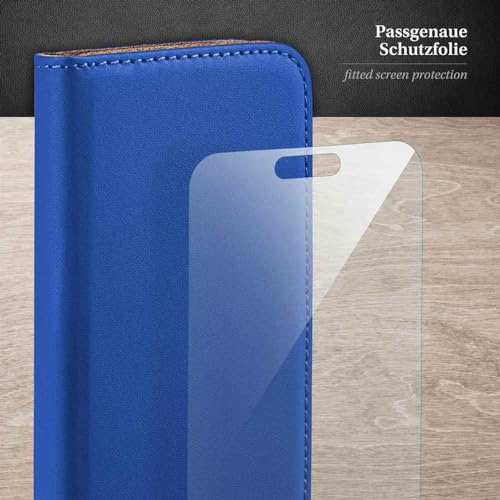 Étui iPhone 15 Pro Max bleu moex avec porte-carte et support en simili cuir - 6