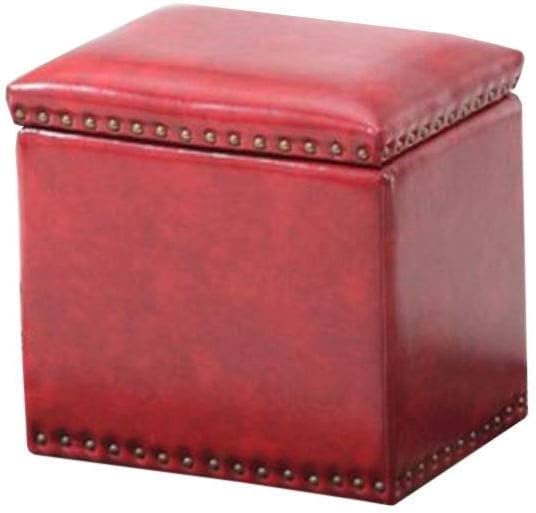 Tabouret ottoman repose-pieds carré en similicuir avec coffre à charnière