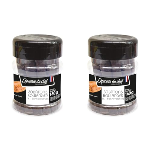 Epicerie du Chef - 30 Bâtons Boulanger Chocolat Noir 160g - Fabriqué en France - EDC8642 (Lot de 2)