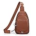 befen Anti Theft Genuine Leather Small Sling Bag for Women RFID Crossbody Bags for Women Travel Leather Fanny Packs with Adjuatable Strap Ladies Crossbody Purse with Card Slot Taupe