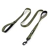 Plutus Pet Correa para perro de doble asa de 6 pies, resistente, reflectante de doble asa para entrenamiento de seguridad, para perros medianos y grandes, 2 correas de asa, verde Ranger
