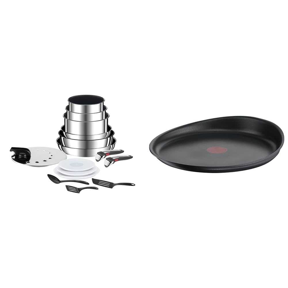 Tefal Ingenio, Batterie de cuisine 15 pièces, Induction, Acier inoxydable