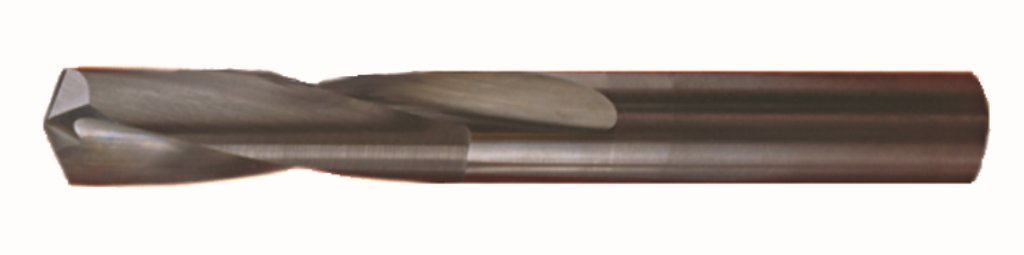 Bassett DRS Series Solid Carbide Stub Length Drill Bit, Uncoated (Bright) Finish, Round Shank, Spiral Flute, 118 Degrees Four-Facet Point, 3/16" Size, 2-3/16" Length (Pack of 1)
