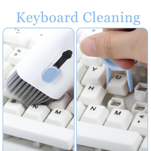 Image of Elfora 7 in 1 Electronic Cleaner kit | Cleaning Kit for iPad | iPhone | Airpods | Monitor Screen | Keyboard | Dust Brush Including Soft Sweep | Swipe | Airpod Cleaner Pen | Key Puller and Spray Bottle