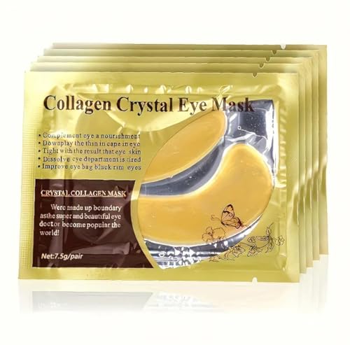 Generic 30 Pair Colagen Crystal 24k Gold hydrating Under Eye Gel Face Mask for Dark Circles Anti Aging Wrinkle, Puffy Eyes, Vegan Cruelty-Free Self Skincare Day & Night Treatment