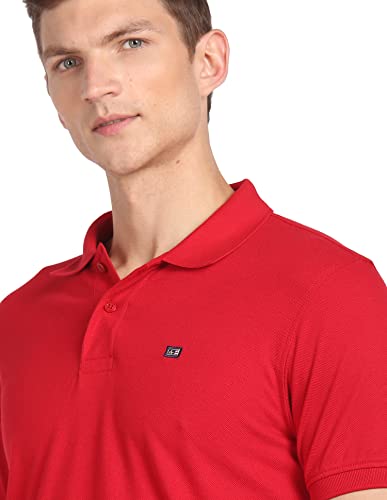 Image of Arrow Sport Solid Polo T-Shirt for Men - Regular Fit, Cotton Half Sleeves Mens Tshirt