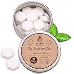 SuperBee Dentos Toothpaste Tablets, 14 Tabs, Fluoride Free & Eco Friendly, Travel Mouthwash Tablets, Sensitive Bites Kids Adults, Chewable Tablet, Spearmint