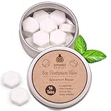 SuperBee Dentos Toothpaste Tablets, 14 Tabs, Fluoride Free & Eco Friendly, Travel Mouthwash Tablets, Sensitive Bites Kids Adults, Chewable Tablet, Spearmint
