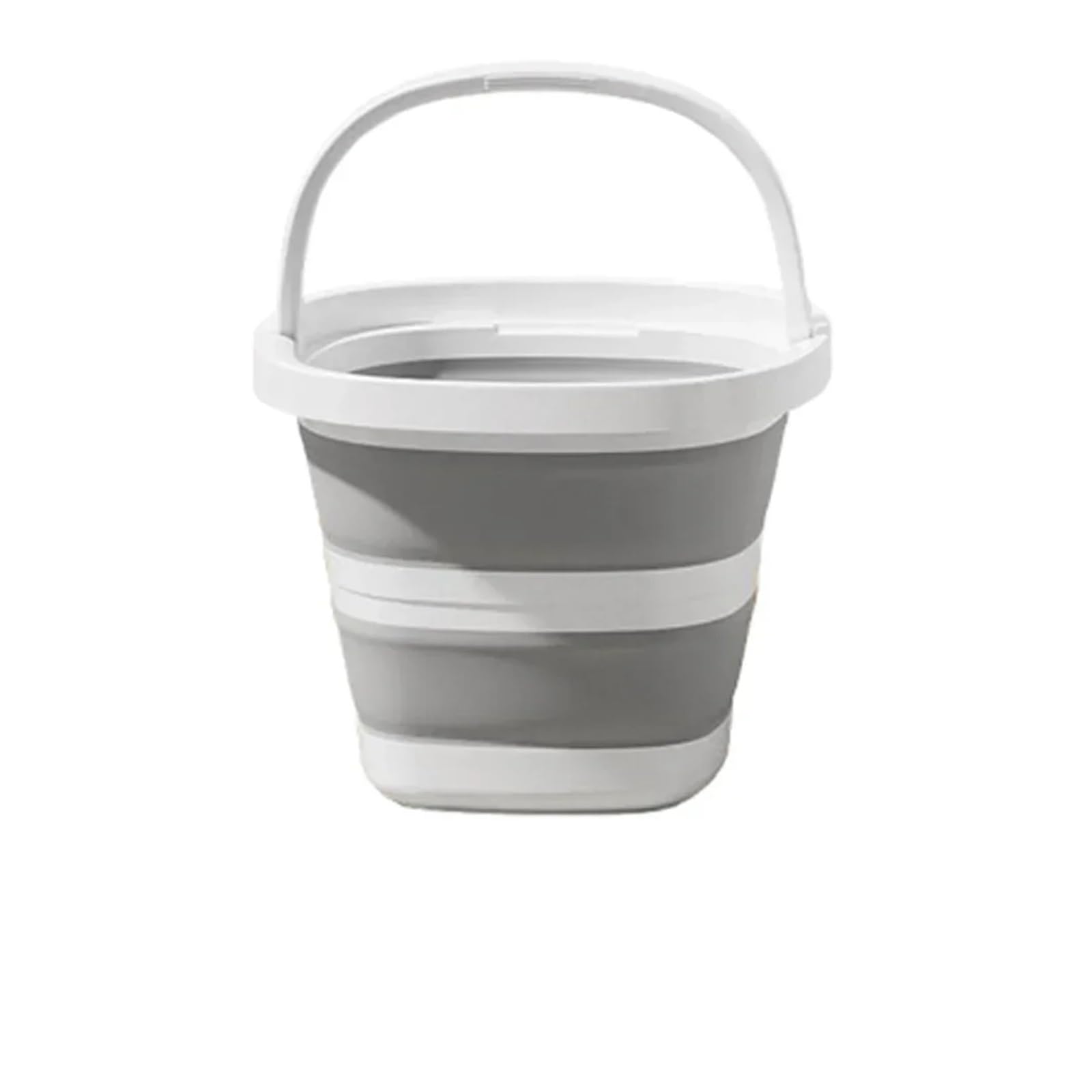 Seau à eau pliable portable 5L gris pour camping et maison