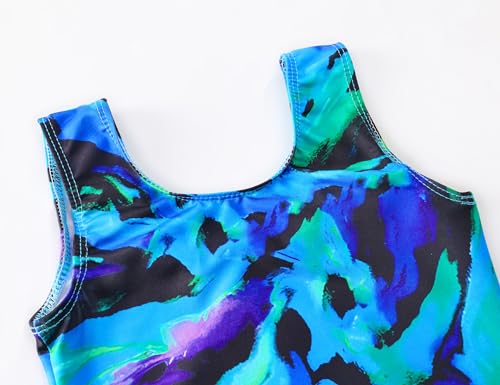 Image of TENVDA Girl's One Piece Swimsuit Sparkle Sleeveless One-Piece Bathing Suits Swimwear for Kids 2-12 Years Old