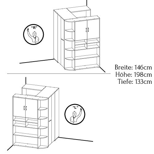 Eckschrank Stella Trading Corner Begehbarer Eckkleiderschrank