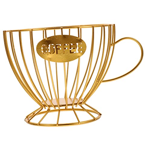 Alipis Coffee Holder Basket Capacity Iron Storage Display for Kitchen Coffee Bar Versatile Organizer for Fruits and Snacks Easy to Clean Home Accessory