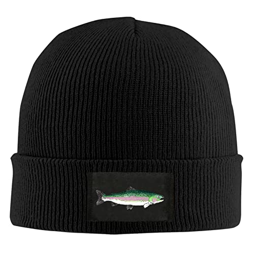 Beanie Cap - Soft Knit Beanie Hat - Warm and Durable Winter Hat Rainbow Fish Trout Beanies Hedging Cap Men Women Skull Hat Fishing Hats