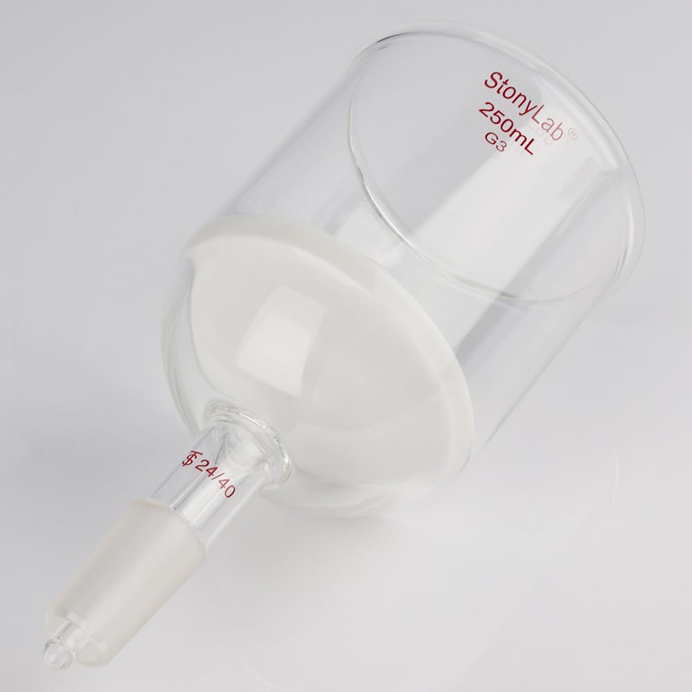 stonylab Buchner Filtering Funnel, Borosilicate Glass Buchner Filtration Funnel with Fine Filter Disc (G3) and 24/40 Lower Standard Joint, 250 ml