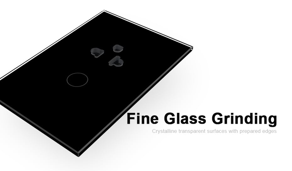 Miniatura 2 de LIVOLO Enchufe de alimentación estándar AU blanco de la UE y EE. UU. + interruptor de luz táctil de 1 banda con panel de cristal negro, toma de