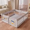 Baby Playpen Baby Playard for Babies and Toddlers, Indoor & Outdoor Kids Activity Center, Sturdy Safety Anti-Fall Play Yard with Soft Breathable Mesh, Kid’s Fence for Infants Toddlers, Grey, 71″×47″