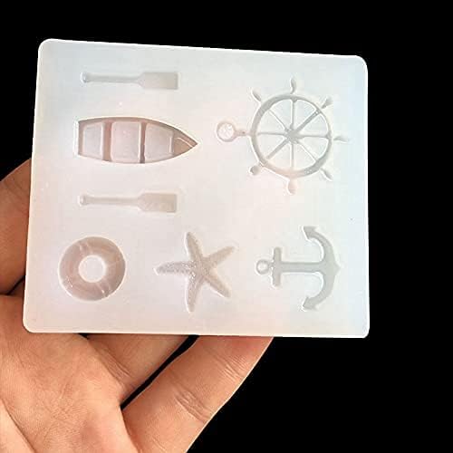 Miniatura 3 de Moldes de silicona de anclaje de barco de mar de tamaño pequeño, decoración de cupcakes, fondant, herramientas de decoración de pasteles, arcilla de