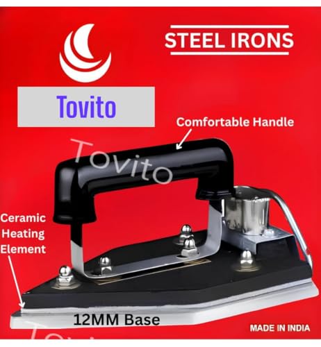 Image of 4.5 kg Heavy Weight Stainless Steel Laundry Electric Dry Iron Press Box 750 Watts for Drycleaners, Laundry, Hotels, Industrial, Tailors Shop and Textile | Black. For industrial Use Only