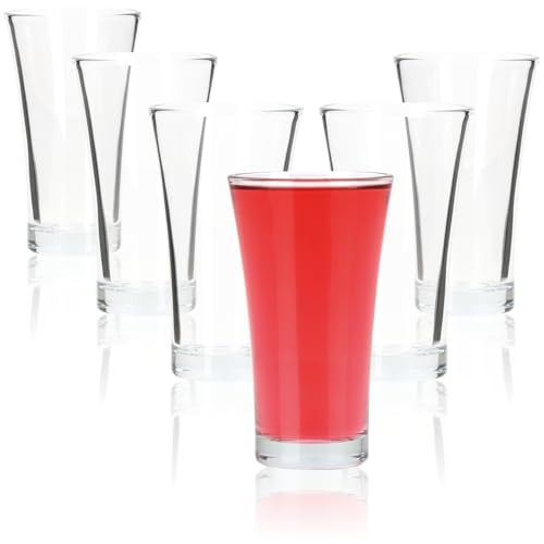 com-four® Vasos de chupito 6x para chupitos y licores - Vasos de chupito 80 ml - Robustos y reutilizables, aptos para lavavajillas - Elegante forma cónica (transparent - 80ml)