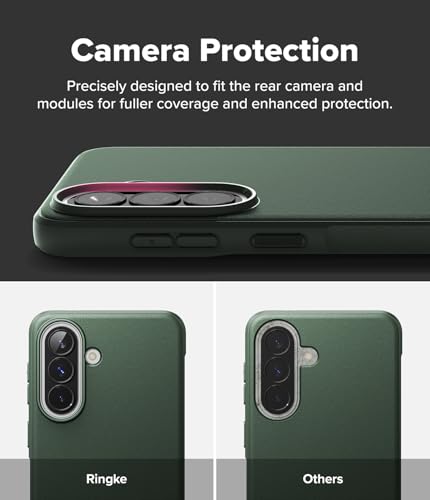 Image of Ringke Onyx for Samsung Galaxy A57 [Anti-Fingerprint Texture] Slim-Fit Lightweight Shockproof Protective Case Back Cover with Non-Slip Side Grip - Dark Green