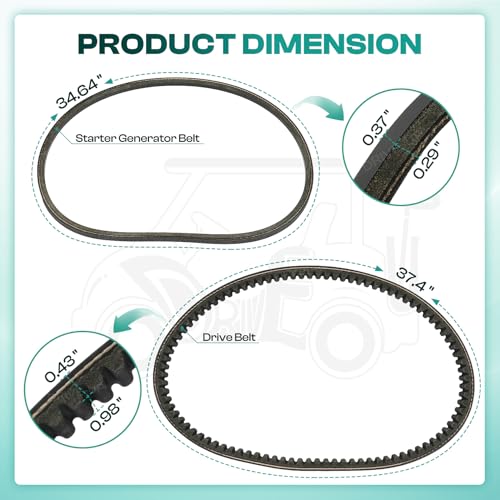 Image of DRIVE UP 1016203 101916701 Starter Generator and Drive Belt Kit for Club Car DS Precedent Golf Cart