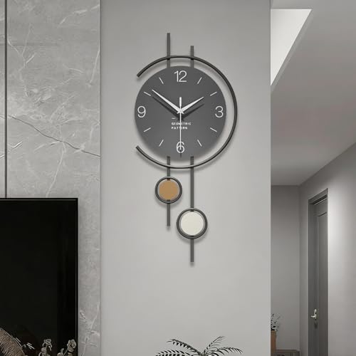 SIN&MI Large Wall Clocks for Living Room, Wall Decorations Made of Metal, Modern Minimalist Wall...