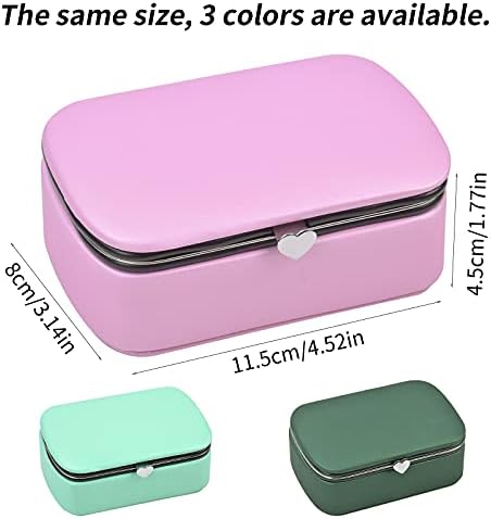 Mini Jewellery Box Organizer, Travel PU Leather Jewelry Storage Case Portable Jewellery Storage Organiser Box for Rings Earrings Necklace Bracelets Jewelry Gift