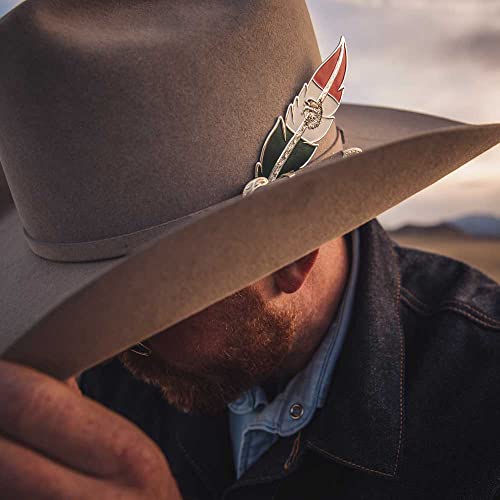Image of Montana Silversmiths Hand Painted Western Lifestyle Cowboy Hat Band Feather
