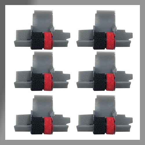 Pokanic IR-40T, IR40T Black and Red Ink Roller Ribbon Cartridge Replacement Compatible with Canon P23-DH V, Casio HR-100TM, HR-150TM, Sharp EL-1750V, EL-1801V, Citizen CP-13 Calculator (6 Pack)
