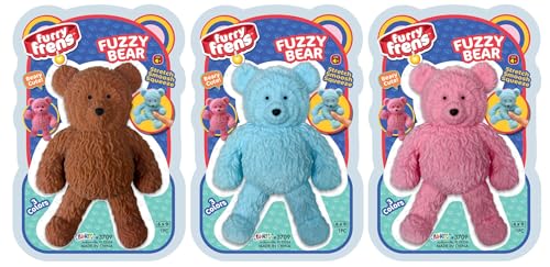 JA-RU Fuzzy Bear Squishy Toys for Kids Assor-3711-3s