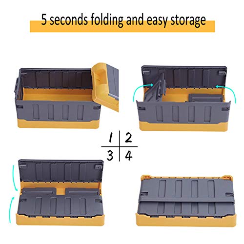 Quyong Car Trunk Organizer With Lid Store, Car Boot Tidy 3 Times Size Folded Portable Waterproof Travel Storage Utility Bin For Suv Truck Auto,Black 2 S #TOP3